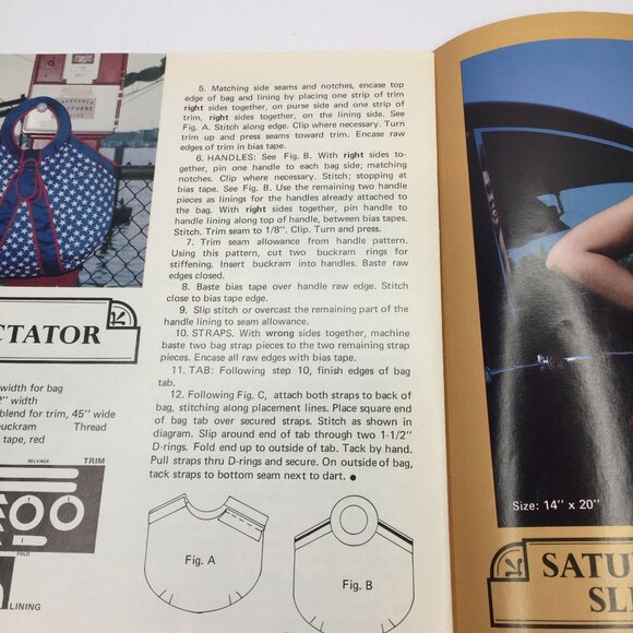 Craft Course Easy to Sew Bags & Totes Instructions 21 Original Styles Purse Book - Picture 11 of 12